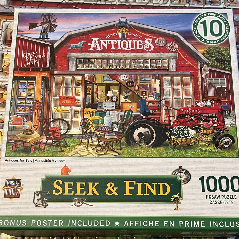 MasterPieces Seek & Find Antiques Jigsaw Puzzle - Red and Green